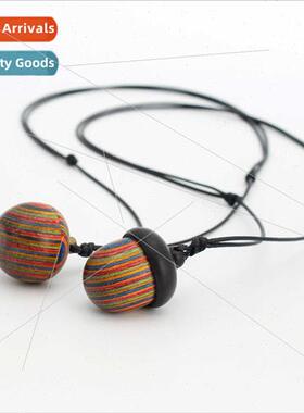 2023 Europe new Korea wax rope wooden storage acorn pendant