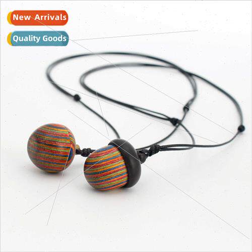 2023 Europe new Korea wax rope wooden storage acorn pendant