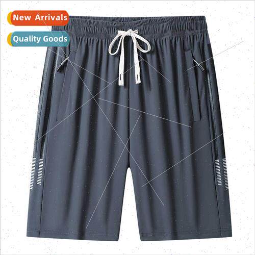Ice silk casual sports shorts men summer thin outside wear f