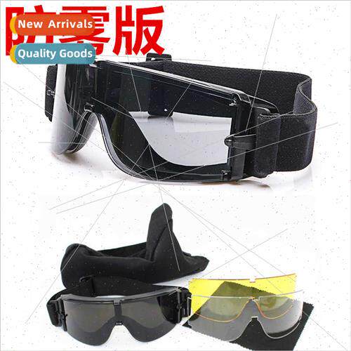 Anti-fog  3 lenses locust desert tactical goggles CS bulletp