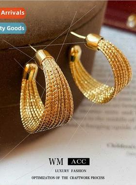 lver Needle Metal C Shape Earrings Fashion Europe Earrings S