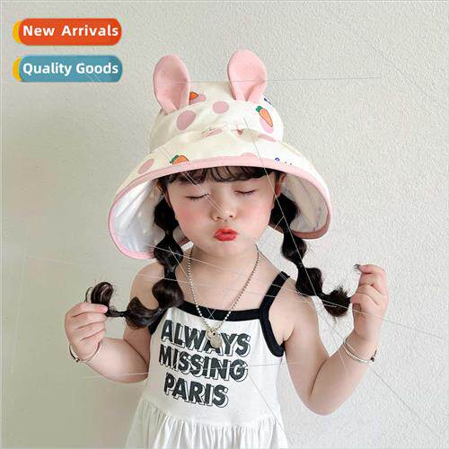 Cute rabb ears children summer hollow top hat sunscreen sun