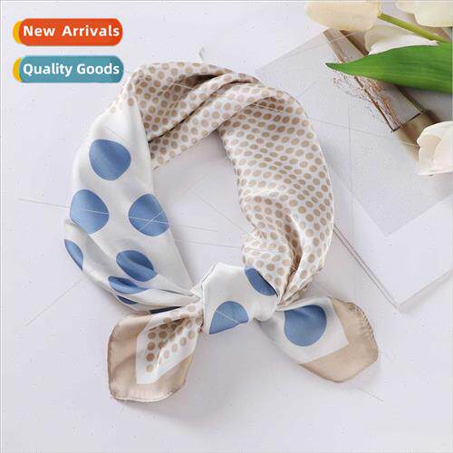 Spring Versatile Polka Dot Small Square Scarf Retro Fashion