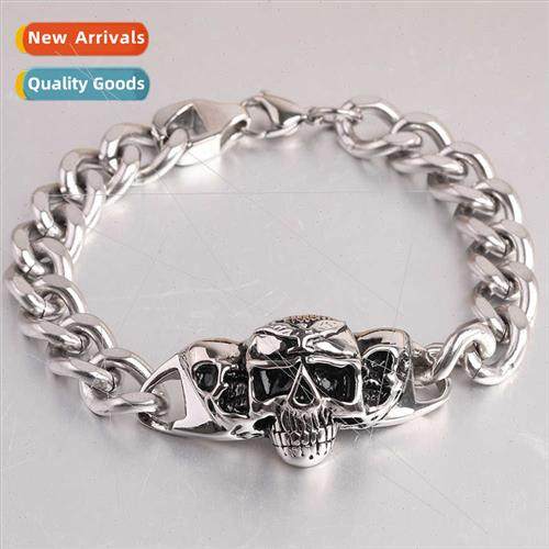 Europe punk ins bracelet retro skull Halloween tide men hip-