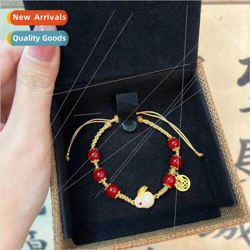 Hand-woven blessed jade rabb bracelet female simple versatil