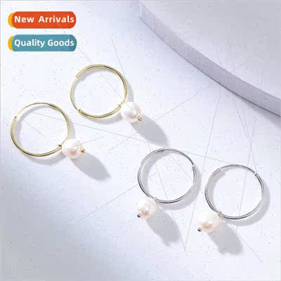 Korea new silver zirconium natural earrings female inshoops