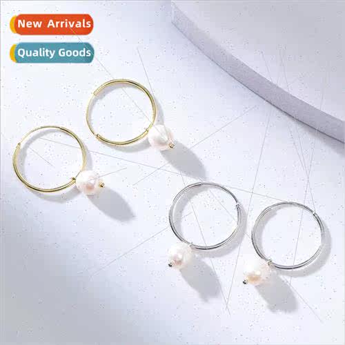 Korea new silver zirconium natural earrings female inshoops