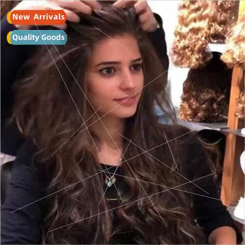 wigs Europe women long curly hair picking rose net high temp