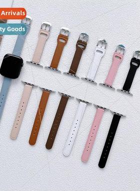 适用apple eight buckle leather thin watch bapple watch8/7/SE