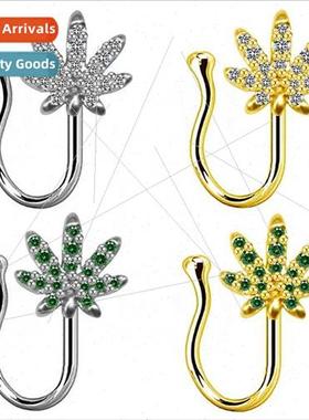 Europe Maple Leaf Nose Ring Skull Nose Clip Dollar Nose Ring