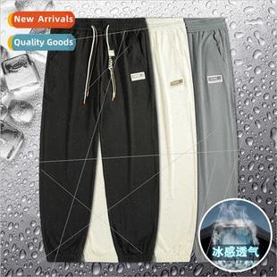 Men sweat pants summer  loose running drawstring pants men s