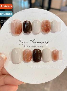 Hazelnut latte fall winter handmade wear nail halo amber nai