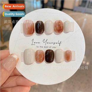 winter handmade amber latte nai halo fall nail Hazelnut wear