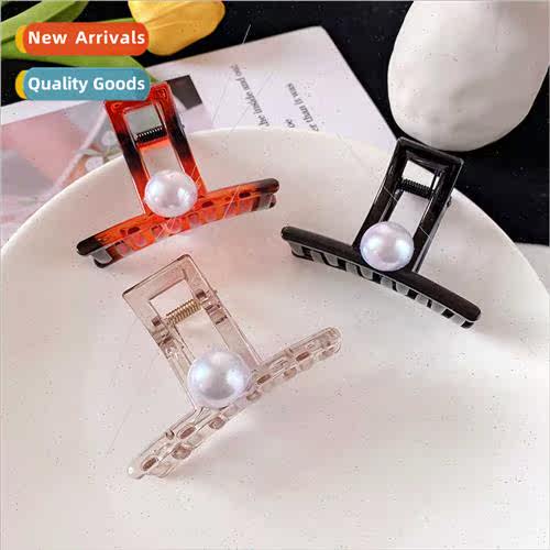 French mple Medium Grab Clip Pearl Shark Clip Back Head Plat