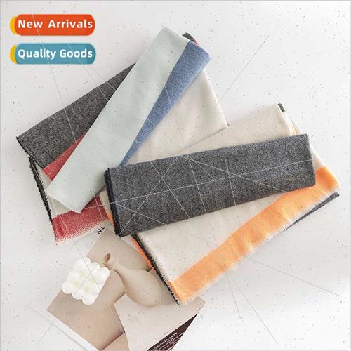 Japan Korea sweet wind colorful stripes scarf female 2023 ne