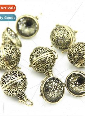 Openable hollow pentagram spherical photo box pendant essent