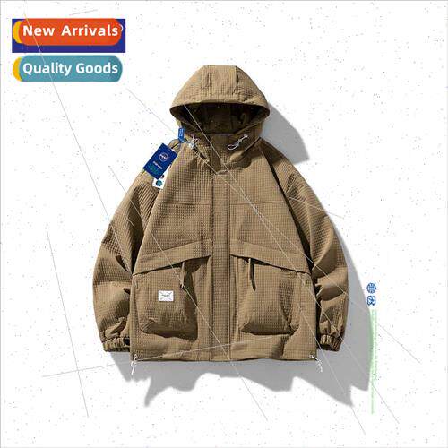 Japanese waffle men small perfume jacket men spring fall sen