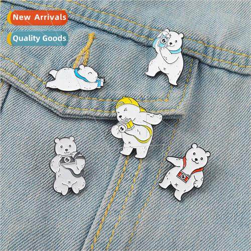 New Cartoon Whe Bear Camera Metal Badge Costume Bag Charms I