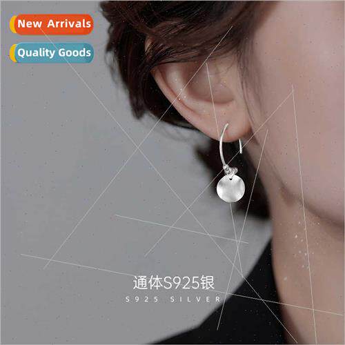 S925 silver simple round pcs earrings female summer 2023 new