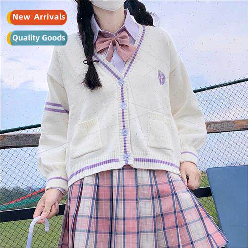 jk unim embroidered sweater knted cardigan female cute sweet