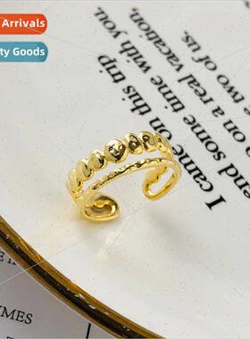925 silver Irregular Double Layers Ring Women che Europe Ins