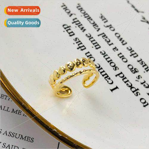 925 silver Irregular Double Layers Ring Women che Europe Ins