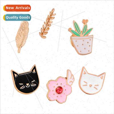 Jewelry cute cartoon anime brooch cat leaves frus vegetables
