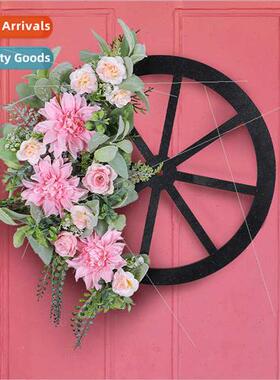 2024 Spring Wheel Wreath Pink mulation Wreath mulation Green