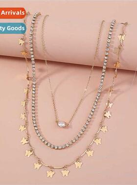 Europe Rhinestone Claw Chain Multi-Layered Gold Multi-Butter