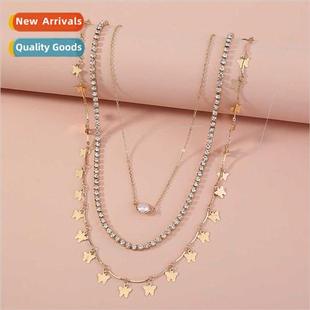 Chain Claw Multi Layered Butter Europe Gold Rhinestone