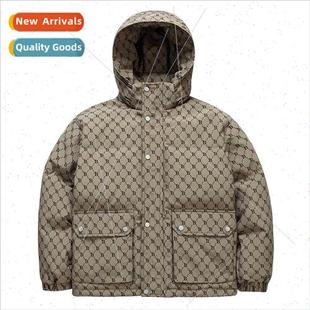 men letters duck whe winter jacket down hooded Big