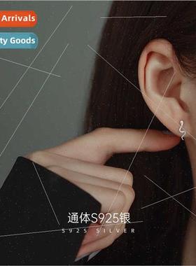 S925 silver snake earrings female simple niche snake earring