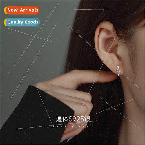 S925 silver snake earrings female simple niche snake earring