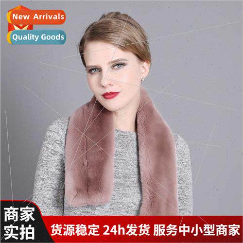 Otter rabb hair scarf whole skin Korean  fur winter double-s