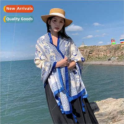 Sun shawl female summer thin out Yunnan travel scarf desert