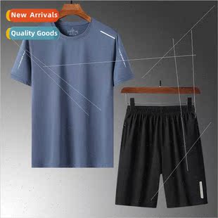 summer ice sleeved men tid short 2023 casual Sportswear silk