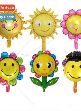 Mini Sunflower Aluminum Foil Balloon Small Cartoon Smiley Al
