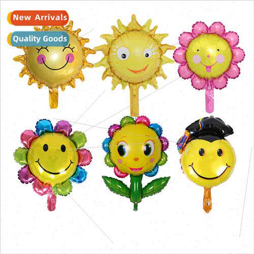 Mini Sunflower Aluminum Foil Balloon Small Cartoon Smiley Al