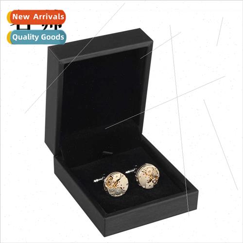 New men mechanical watch movement cufflinks silver gear punk