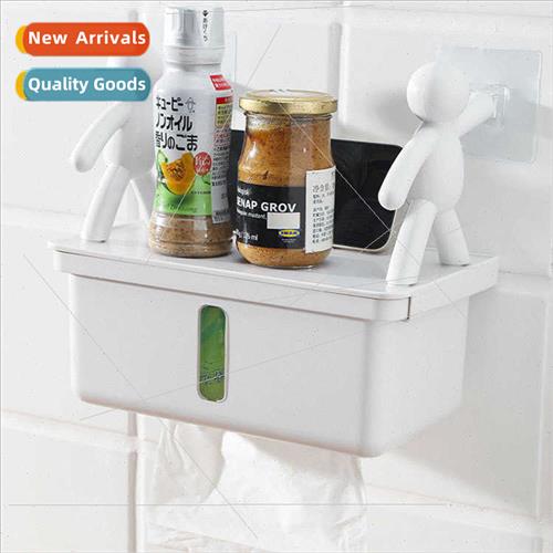 Toilet paper towel box wall-mounted no-punch waterproof smal