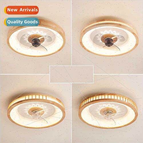 Scandinavian log Japanese fan ceiling light master bedroom l