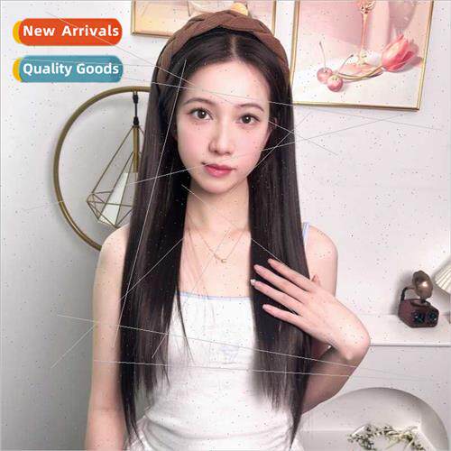 Wig women fall winter hair bands long one-piece simulation U
