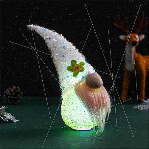 New light-up faceless doll ornament Santa Claus wh lights Ea