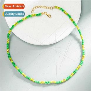 handmade beaded rice New necklace bohemian bead fashi Europe
