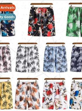 2022 summer new men casual shorts Hawaiian beach wh drawstri