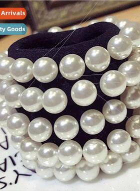 Korea Korea full pearl seamless towel ring fashion high elas