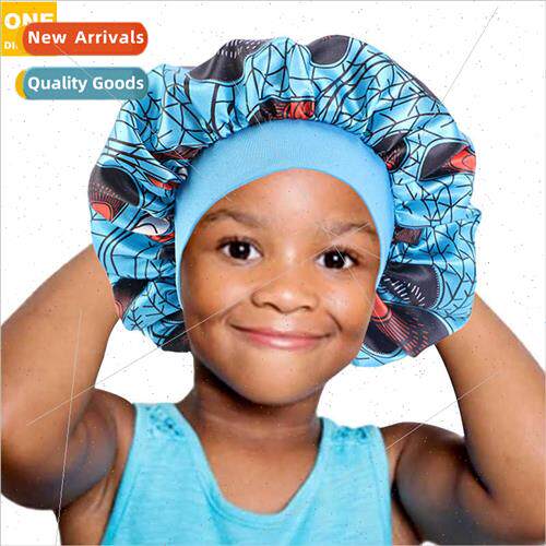 2020 New Children Satin Round Hat African Printed Stchy Wide