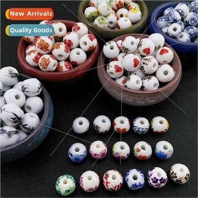 12mm blue ceramic beads DIY handmade jewelry accessories cer