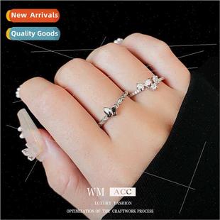 ring cold index mple wind butterfly zirconia open metal fing