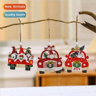 small car decorations Christmas pack pendant New wooden